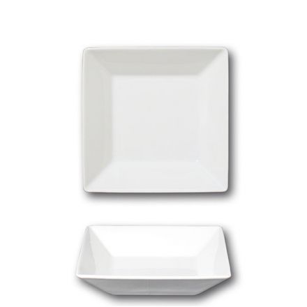 Kimi white deep rectangular plate 20 cm.