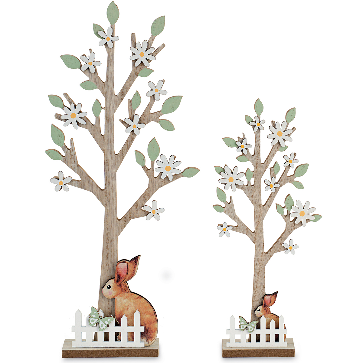 Casolaro Hotellerie Spa | Set of 2 wooden trees with rabbits and fence