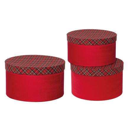 3 Red tartan box set