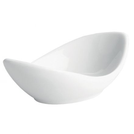 Mini oval bowl in white porcelain