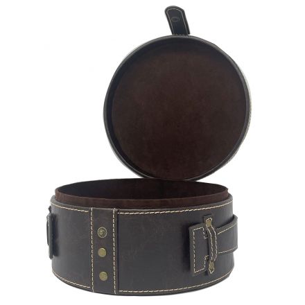 Round box in imitation leather