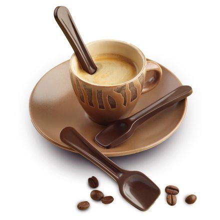 Mold 7 teaspoons in chocolate