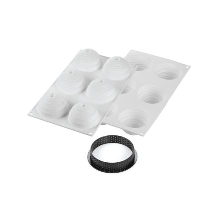 Set 6 Tarte Ring Montblanc ø80 mm and silicone mould ø74 mm