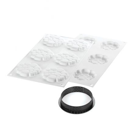 Set 6 Tarte Ring Paradis ø80 mm and silicone mould ø70 mm
