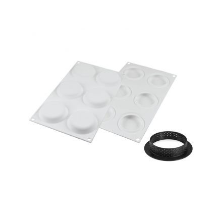 Set 6 Tarte Ring ø80 mm and silicone mould ø67 mm