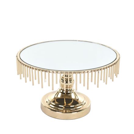 Stand in golden metal with mirror