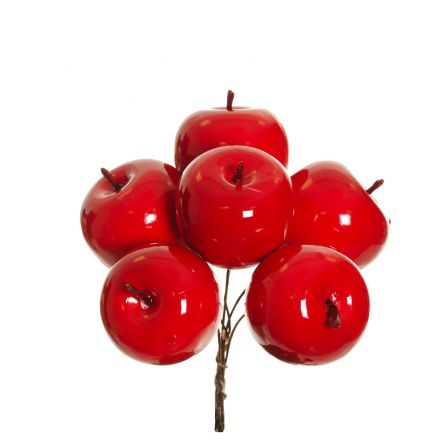 Bunch of 6 apple red