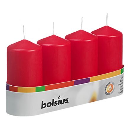 Set of 4 red candles