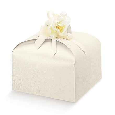 White leather panettone box