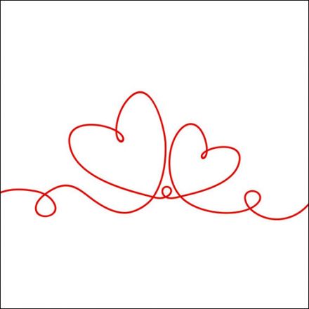 Red thread with 2 hearts<br>