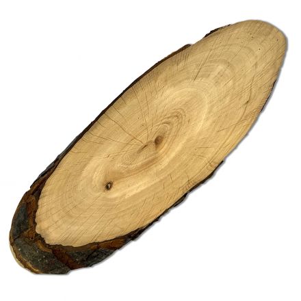Oval cutting board with bark