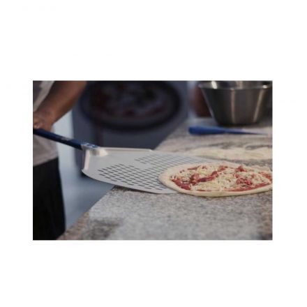Pizza peel, rectangular, blue handle