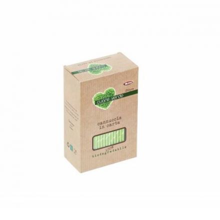 Set 250 biodegradable green straws