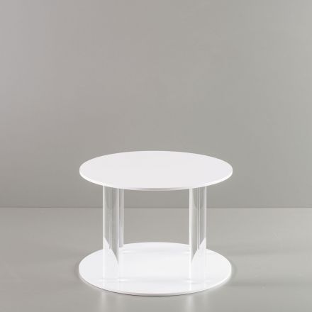 White and clear round stand cm.20h