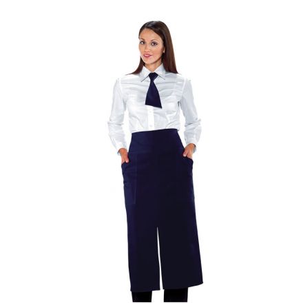 Blue French Apron with slit
