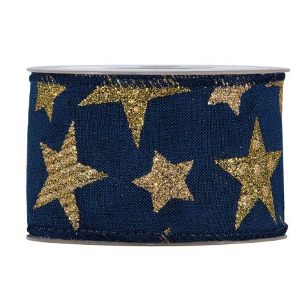 Blue ribbon with gold stars