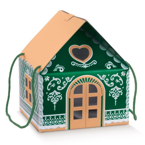 Low green house panettone box