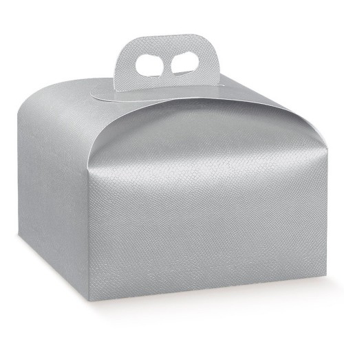 Low silver panettone box