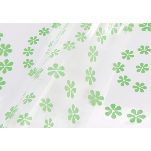 Set of 50 sheets green flowers