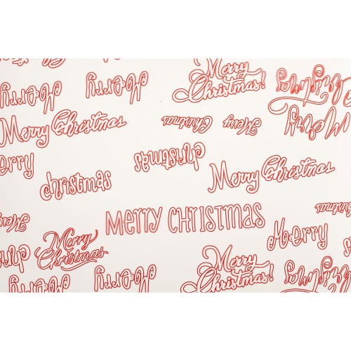  Pack of 50 Sheets Cellophane Merry Christmas Red