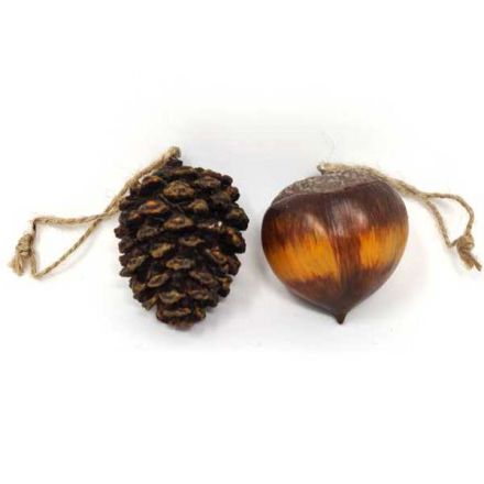 Chestnut acorn pine cone decoration