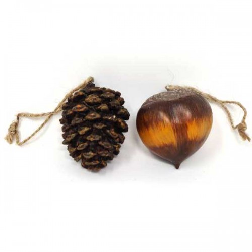 Chestnut acorn pine cone decoration