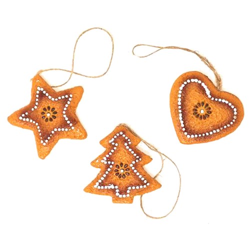 Set of 9 terracotta biscuit decorations
