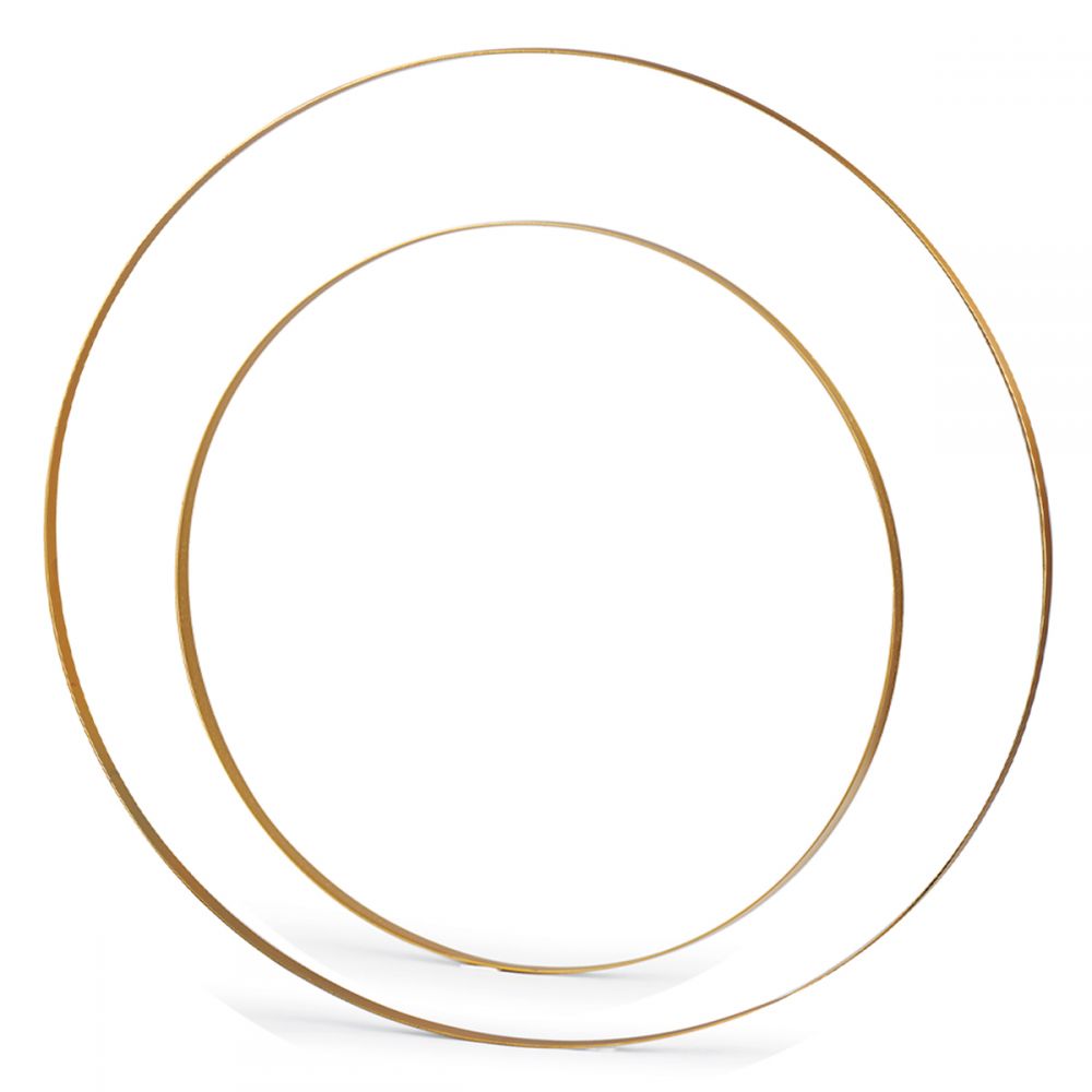 Set of 2 golden metal circles