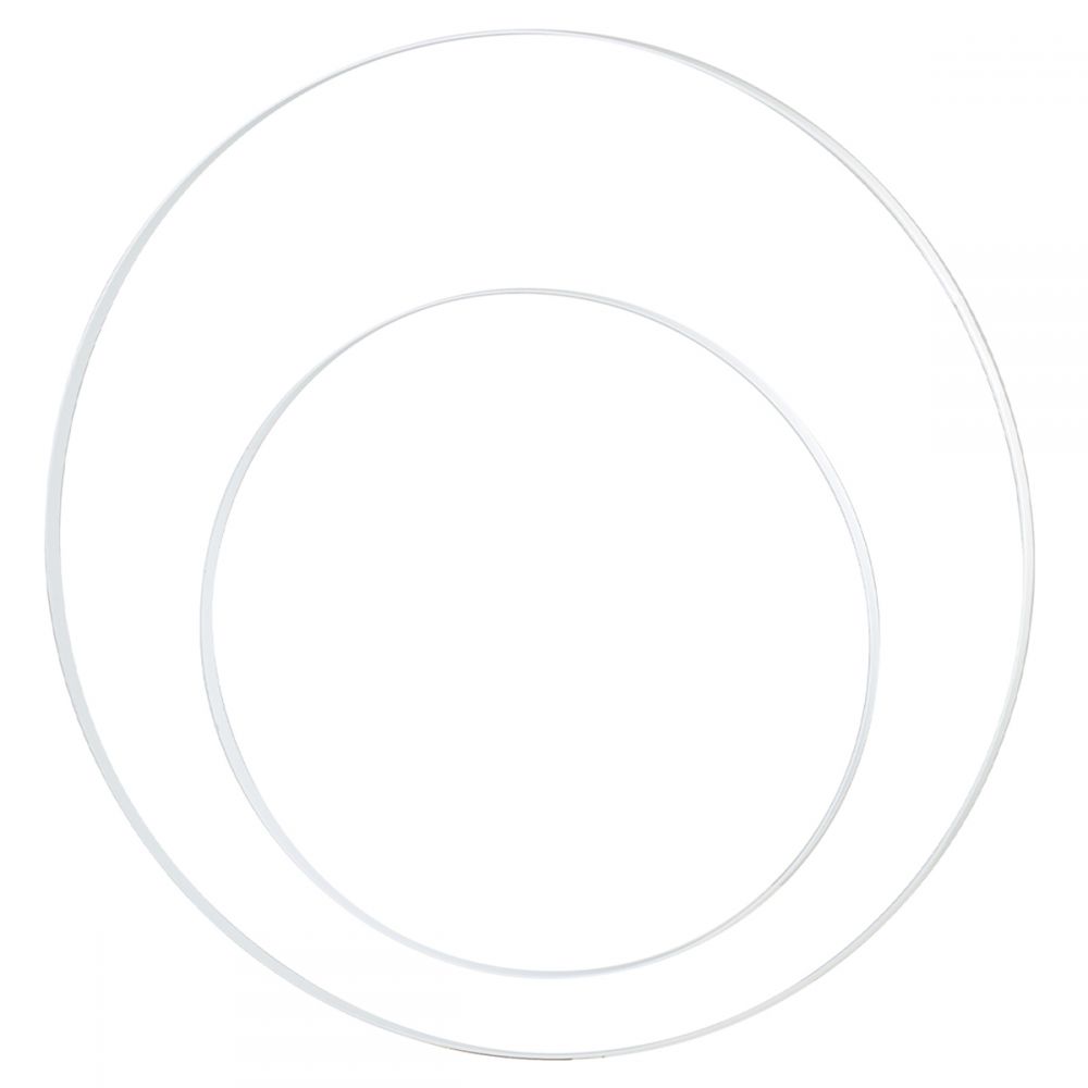 Set of 2 white metal circles