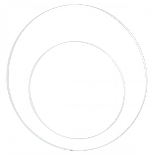 Set of 2 white metal circles