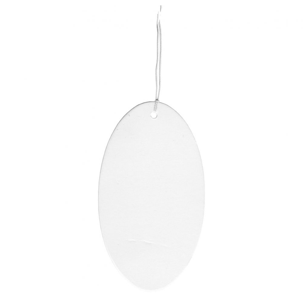 Set of 48 oval white tags