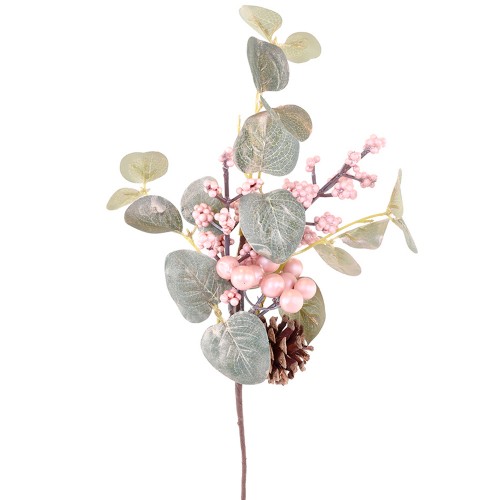 Eucalyptus branch and pink berries cm 33