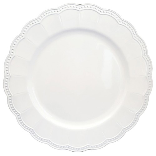 White scalloped plate