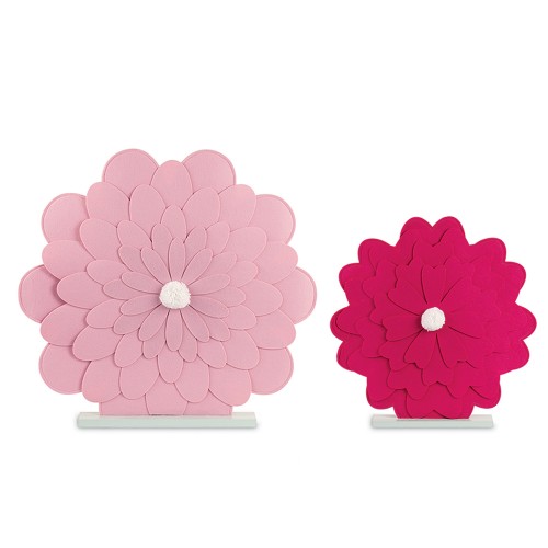 Set of 2 peonies with wooden base