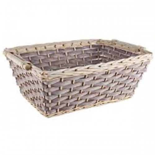 Rectangular basket in light wicker