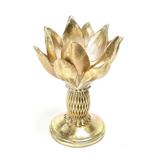 Gold Magnolia candle holder