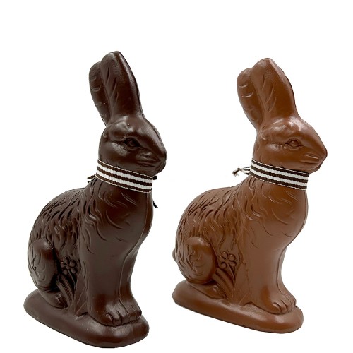 Plastic chocolate sitting rabbit