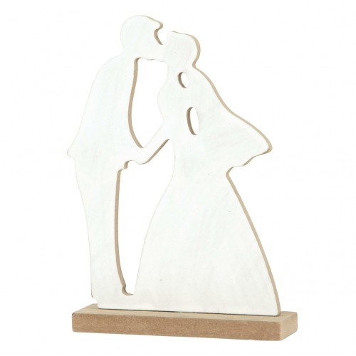 Wooden newlywed silhouette