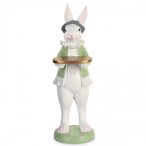 White rabbit with golden tray