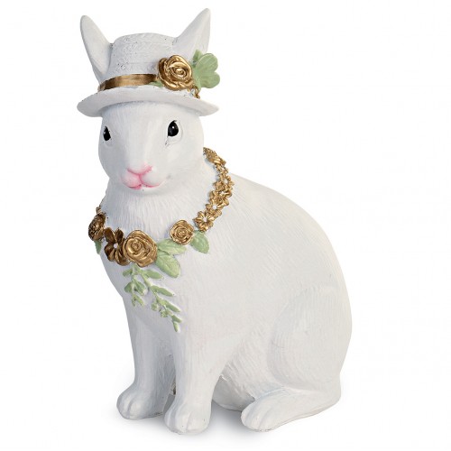 White rabbit with hat