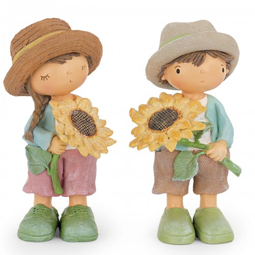 Children with sunflower