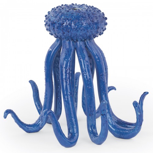Blue octopus candle holder
