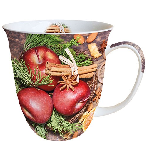 Cup decorated with winter apples