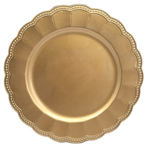 Scalloped gold plate