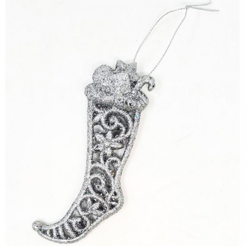 Silver ankle boot