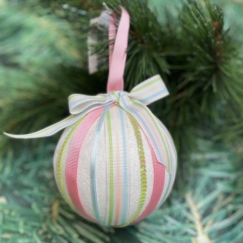 Decorative sphere with ribbons decoration