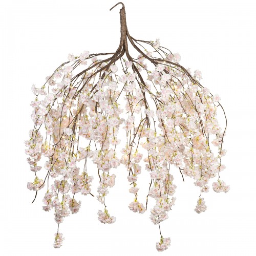 Hanging lamp with pink flowers 144 leds