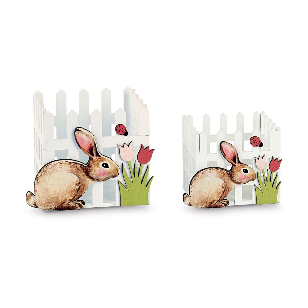 Set of 2 rabbit containers with fence