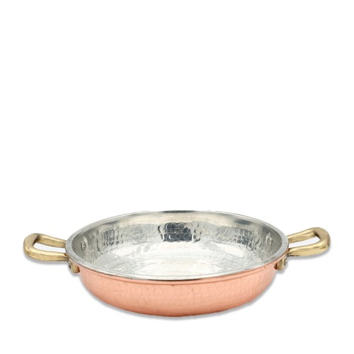 Copper pan with 2 handles