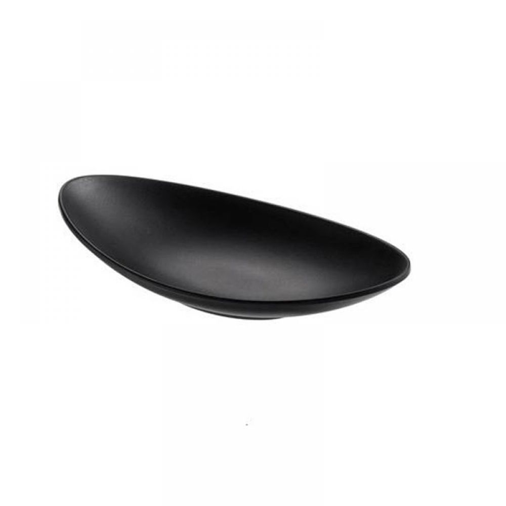 Small black oval bowl The pearls of 18 cm